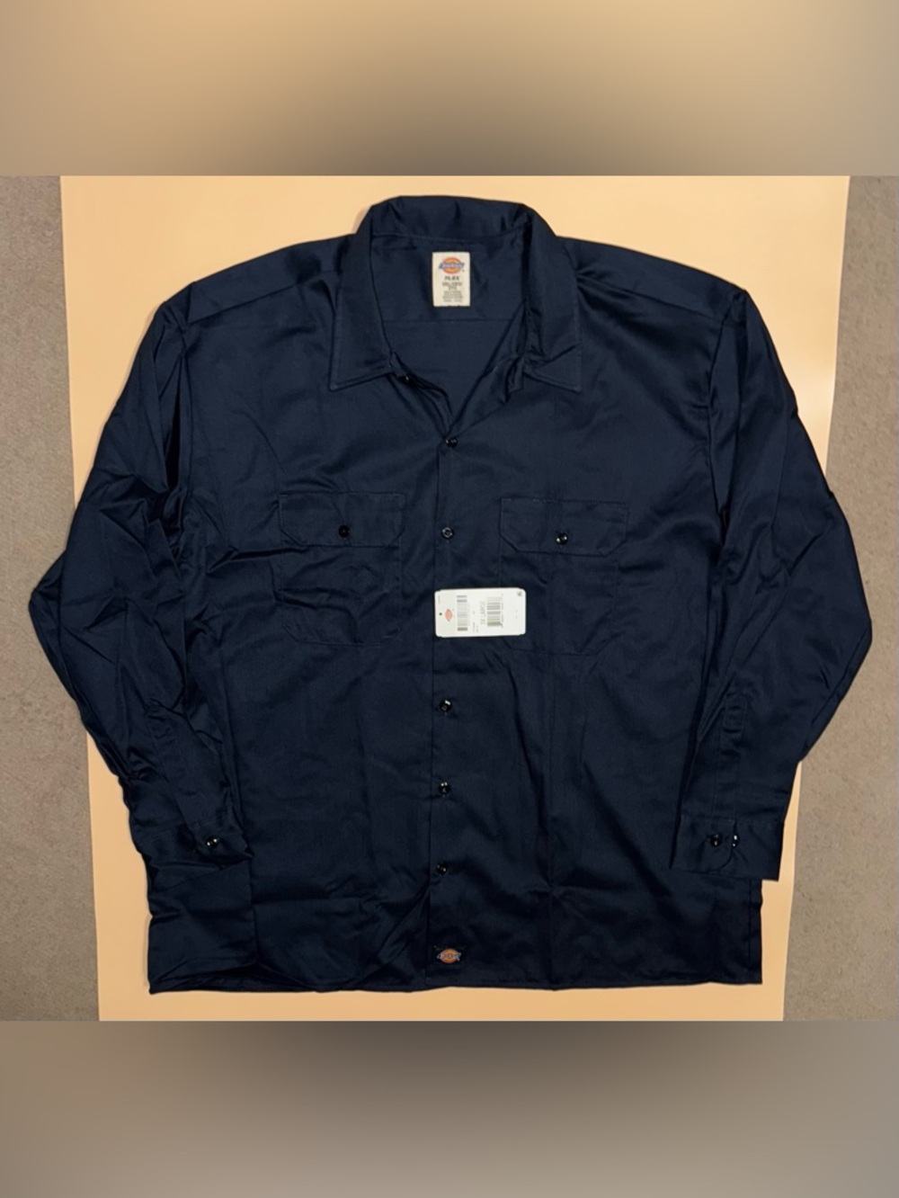 BRAND NEW Dickies Flex Work Shirt 2XL Navy Long Sleeve Button Front Uniform
